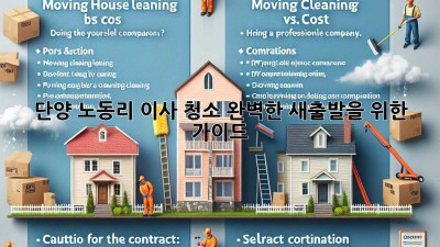 단양 노동리 이사 청소: 완벽한 새출발을 위한 가이드