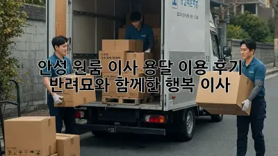 안성 원룸 이사, 용달 이용 후기: 반려묘와 함께한 행복 이사